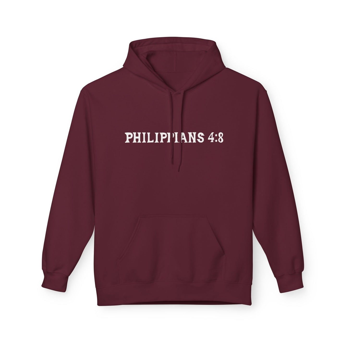 Phillipians 4:8 Bible Verse Christian Hoodie Unisex Midweight Softstyle Fleece Hoodie