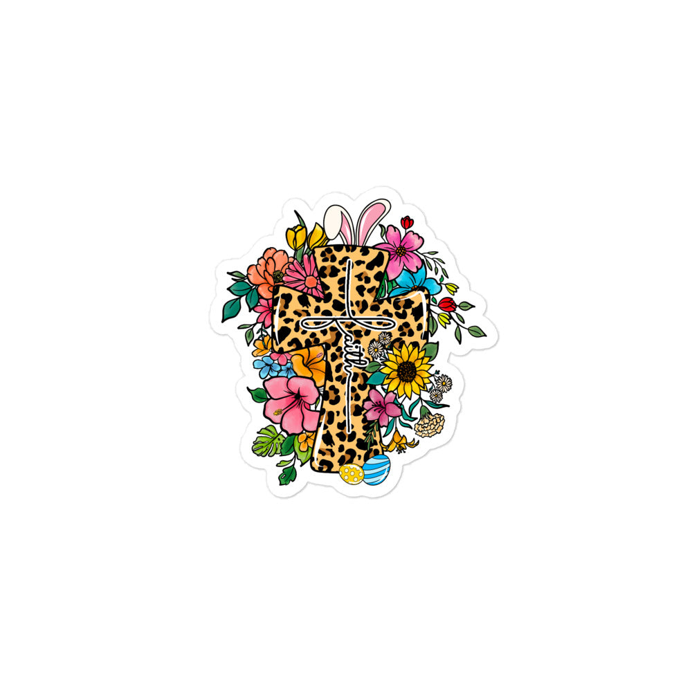 Easter Cross Bunny Sticker