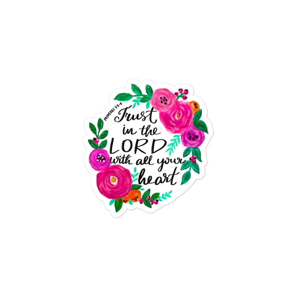 Trust In The Lord With All Your Heart Proverbs 3:5-6 Christian Sticker Kadosh Life