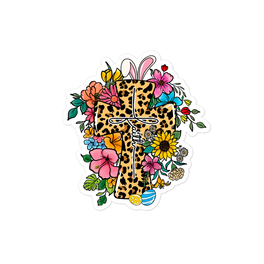 Easter Cross Bunny Sticker