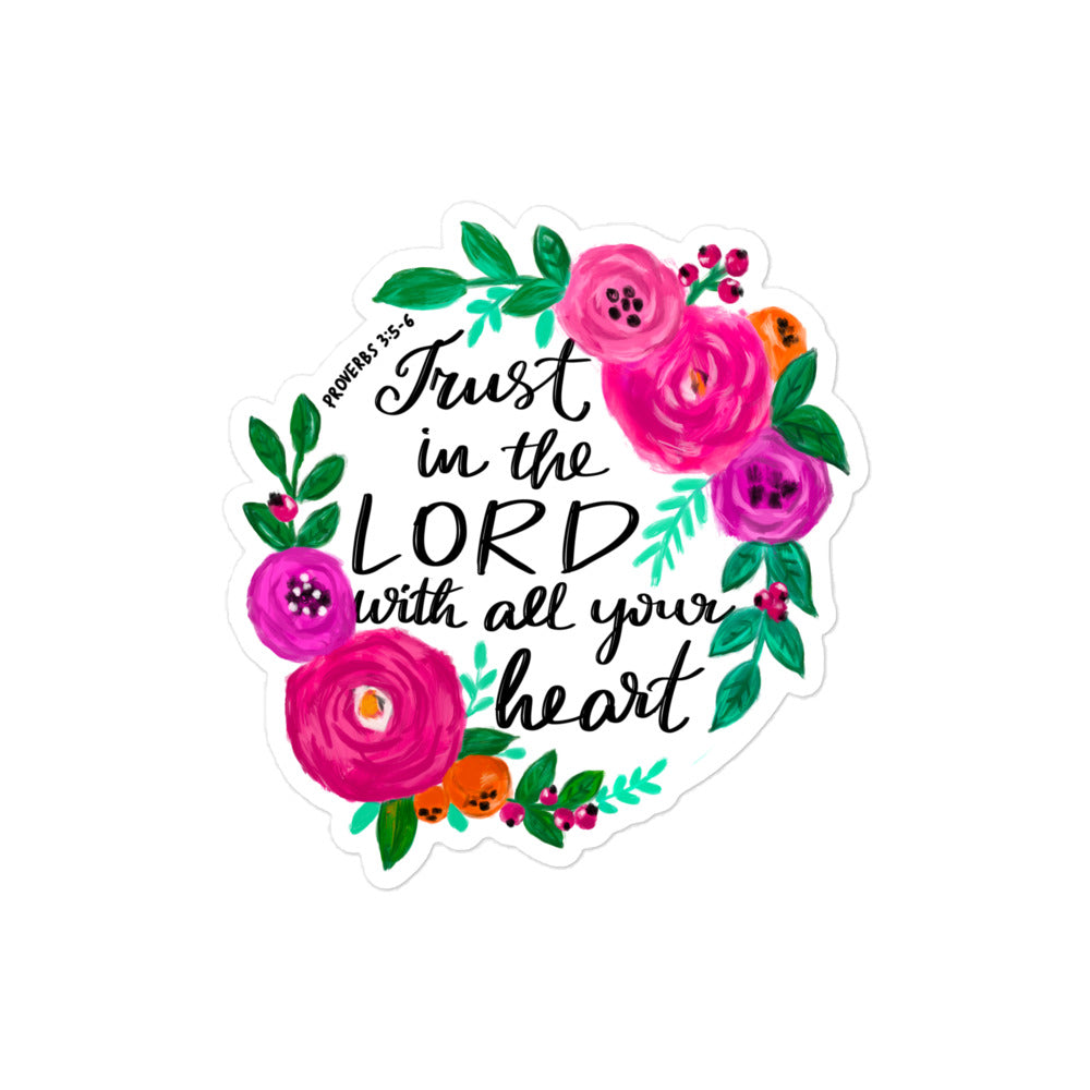 Trust In The Lord With All Your Heart Proverbs 3:5-6 Christian Sticker Kadosh Life
