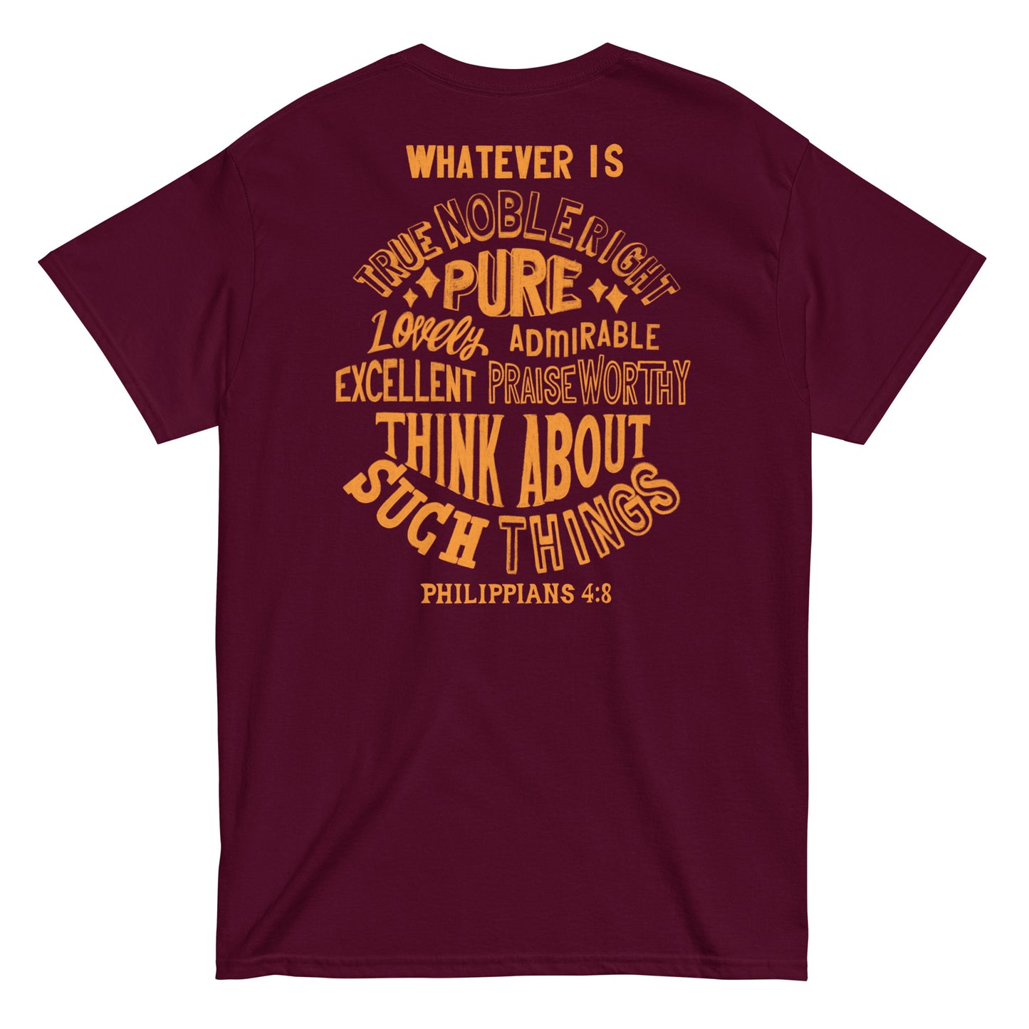 (Brandon's Letters) Holy Thoughts Philippians 4:8 Custom Color Request Kadosh Living