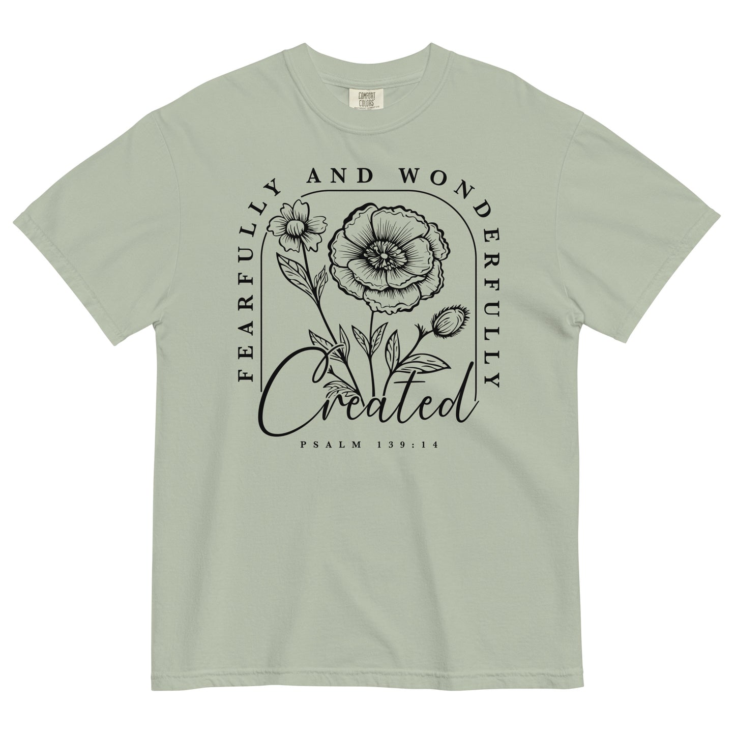 Fearfully and Wonderfully Created Psalm 139:14 Bible Verse Christian T-Shirt for Women Kadosh