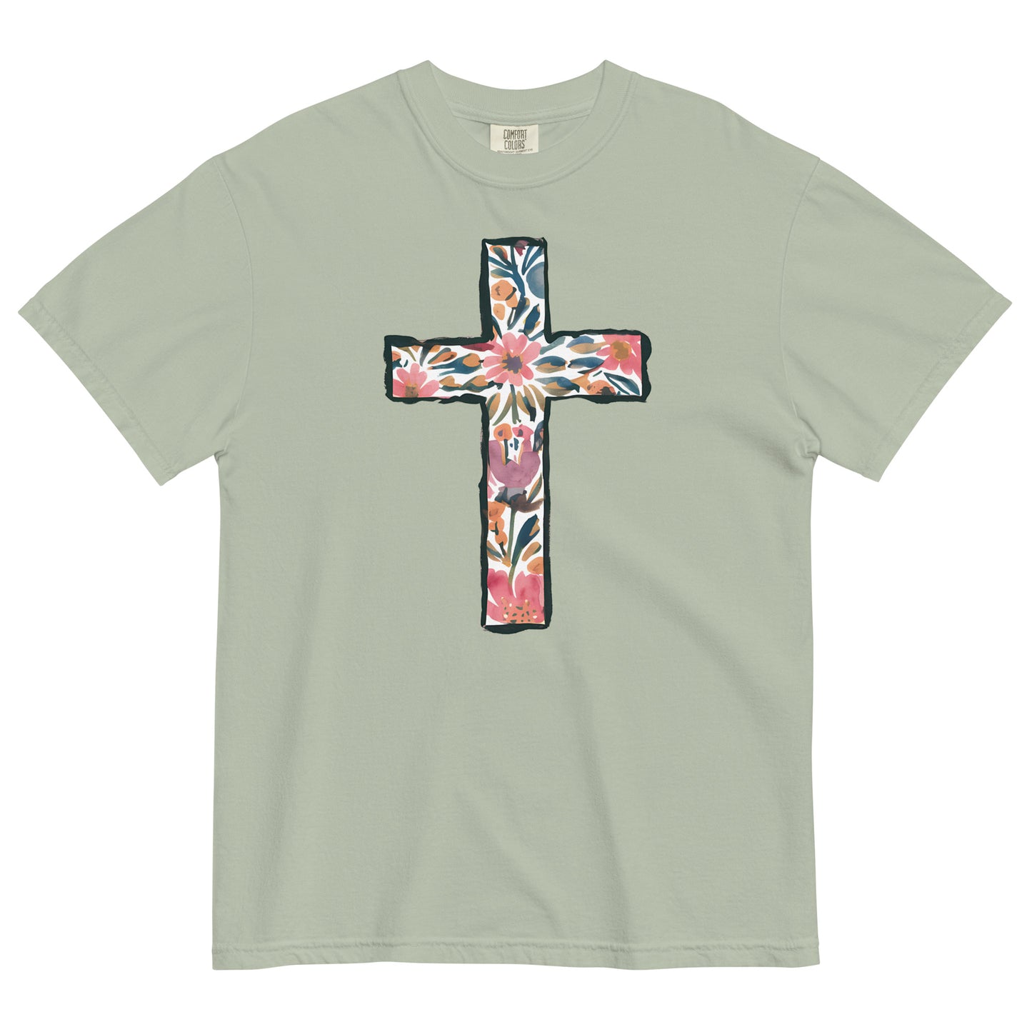 Floral Cross Tshirt For Christian Women Kadosh Living