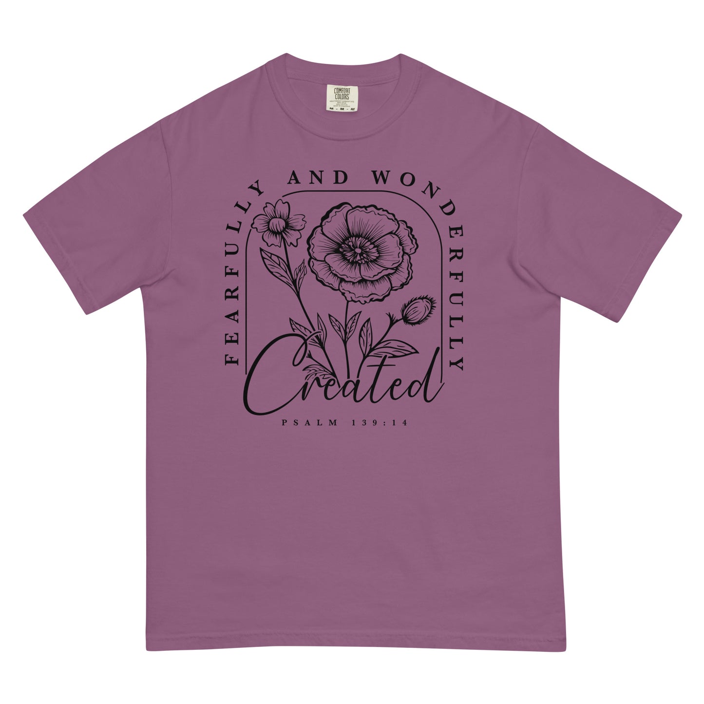 Fearfully and Wonderfully Created Psalm 139:14 Bible Verse Christian T-Shirt for Women Kadosh