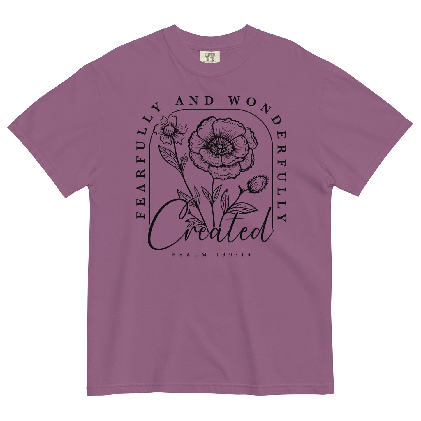 Fearfully and Wonderfully Created Psalm 139:14 Bible Verse Christian T-Shirt for Women Kadosh
