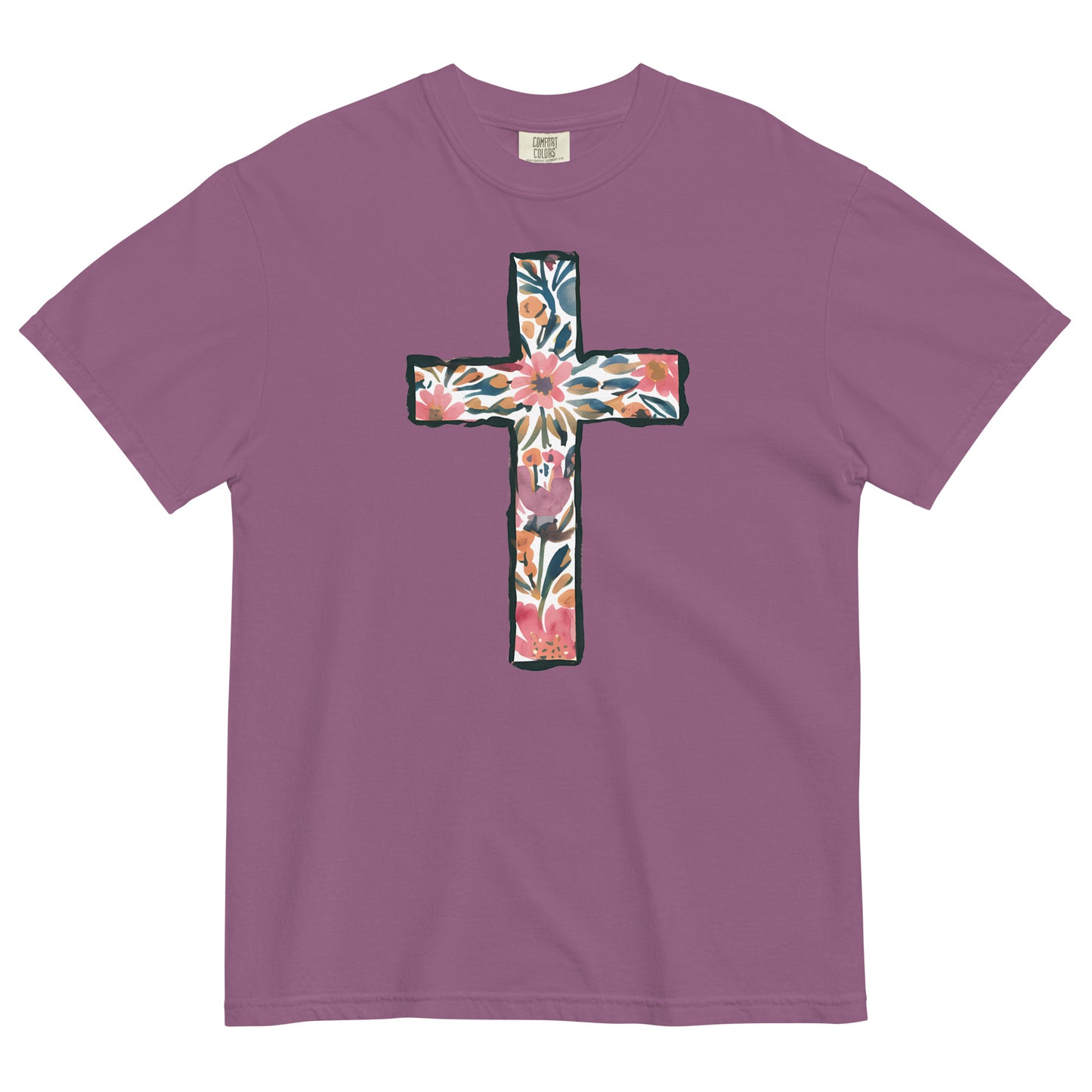 Floral Cross Tshirt For Christian Women Kadosh Living