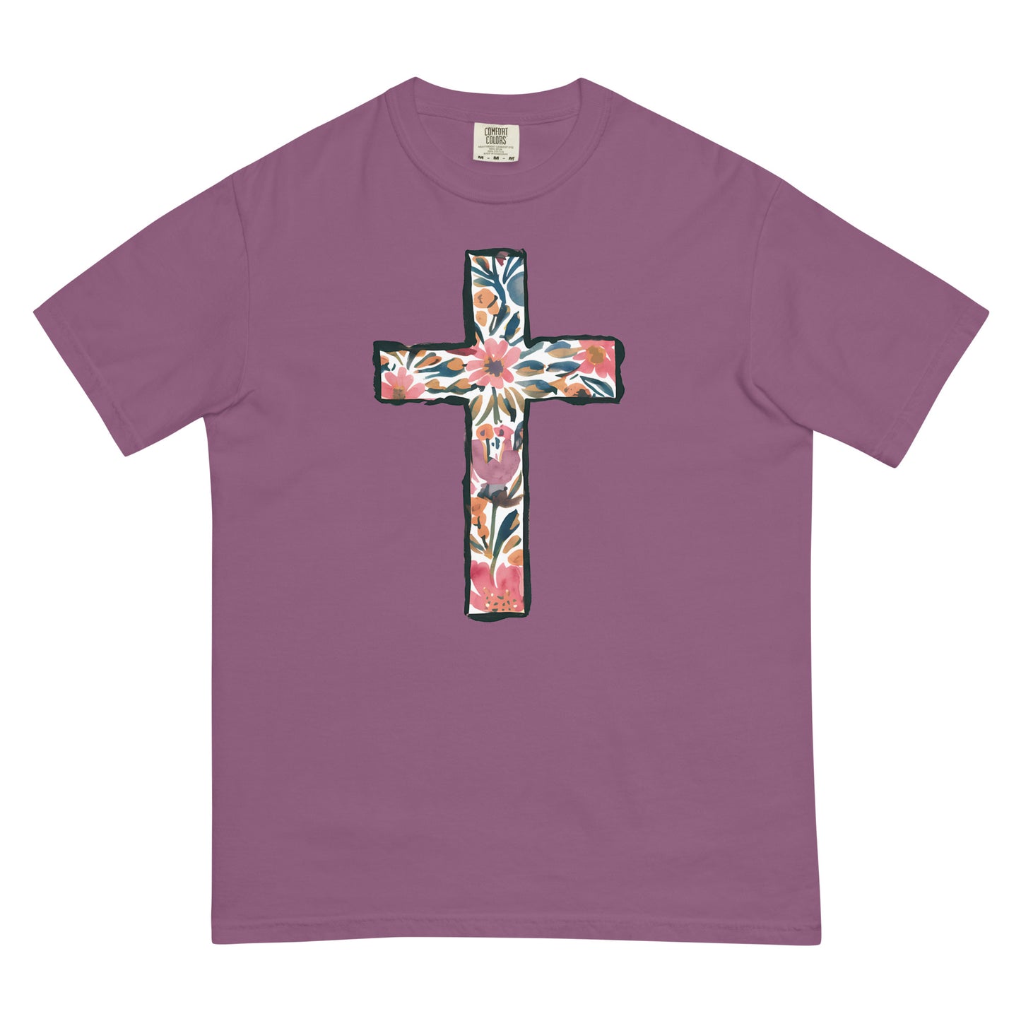 Floral Cross Tshirt For Christian Women Kadosh Living