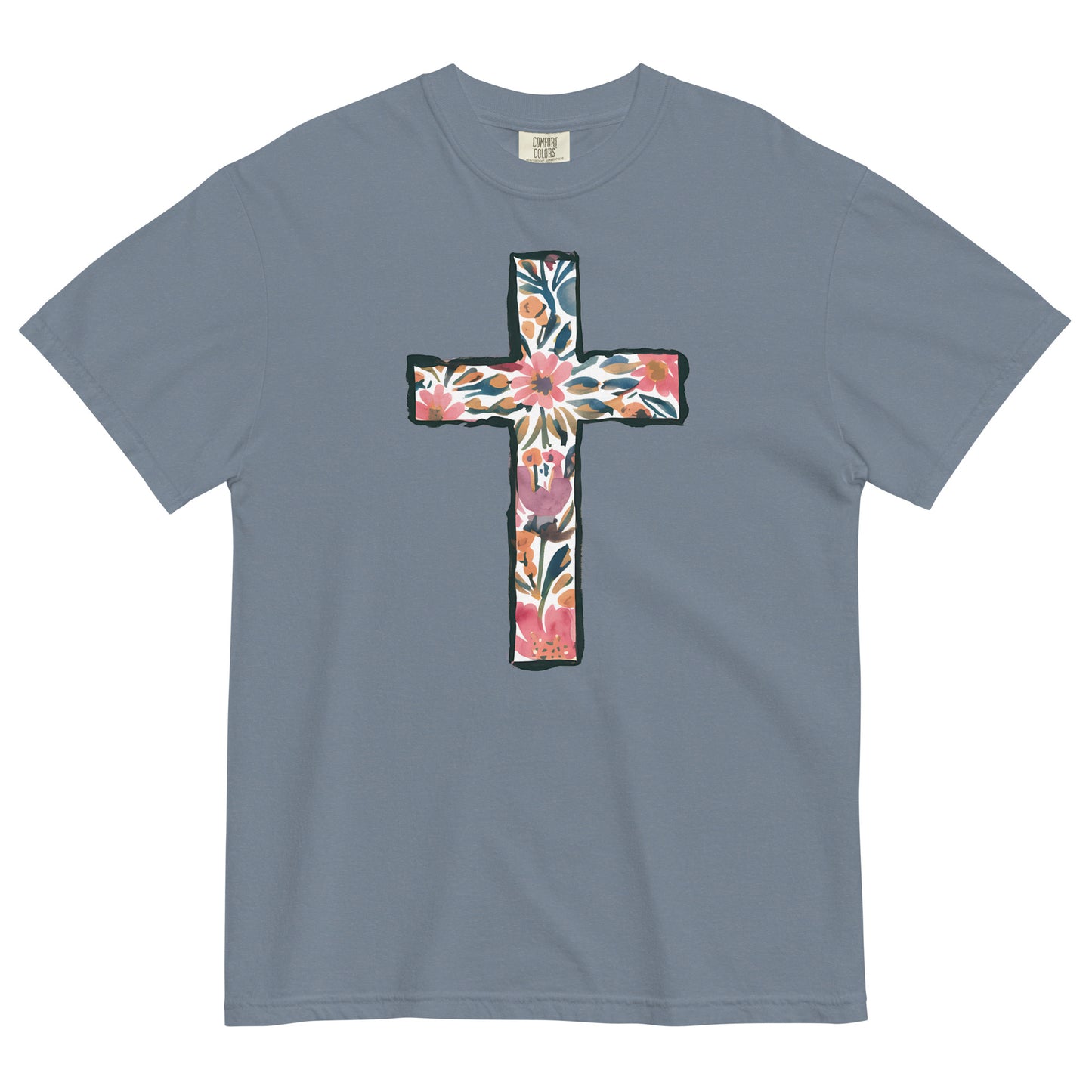 Floral Cross Tshirt For Christian Women Kadosh Living