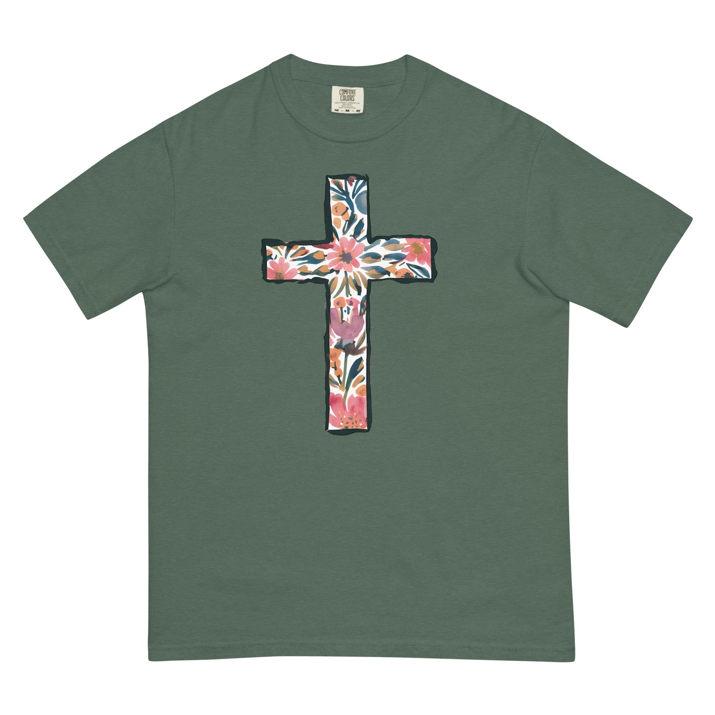 Floral Cross Tshirt For Christian Women Kadosh Living