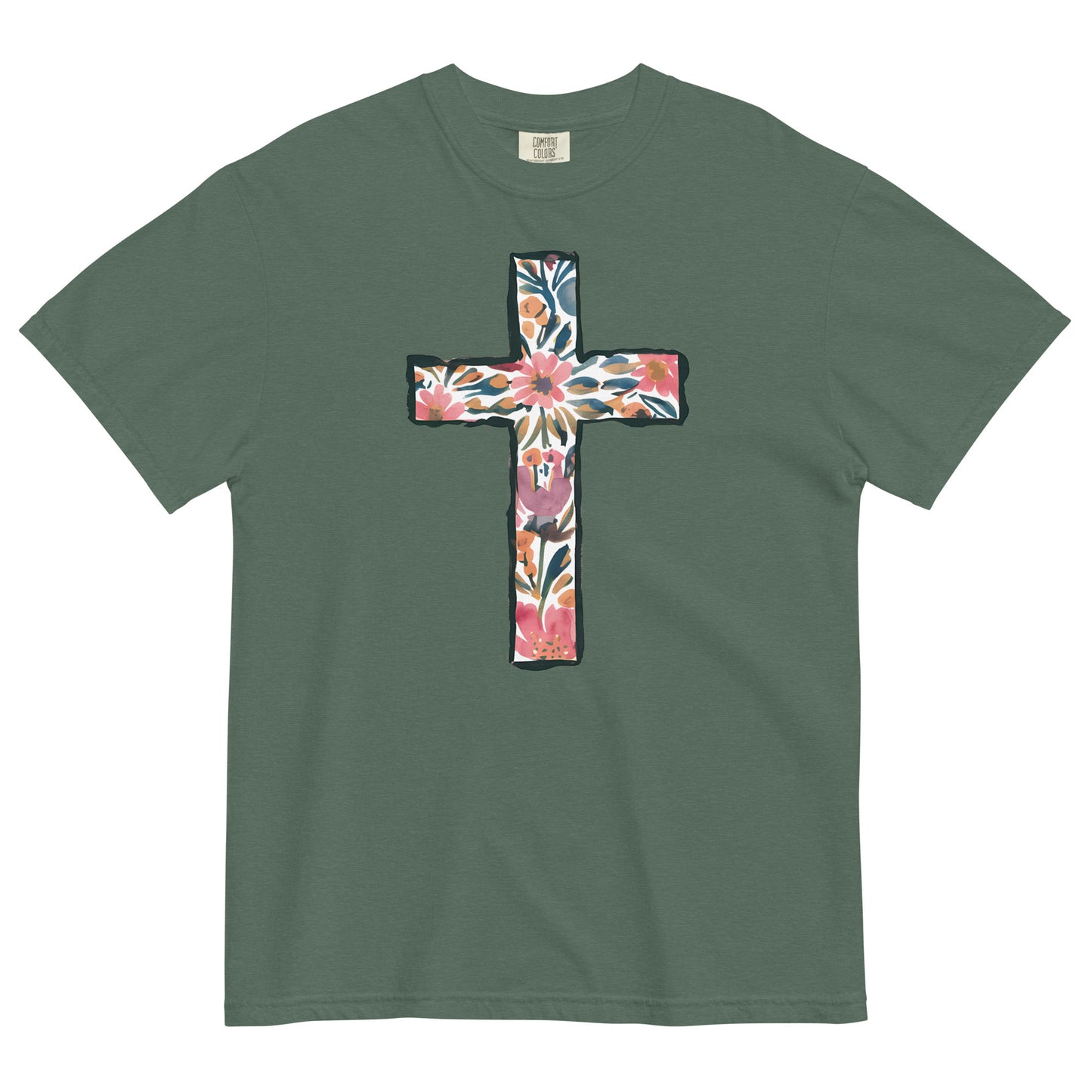 Floral Cross Tshirt For Christian Women Kadosh Living