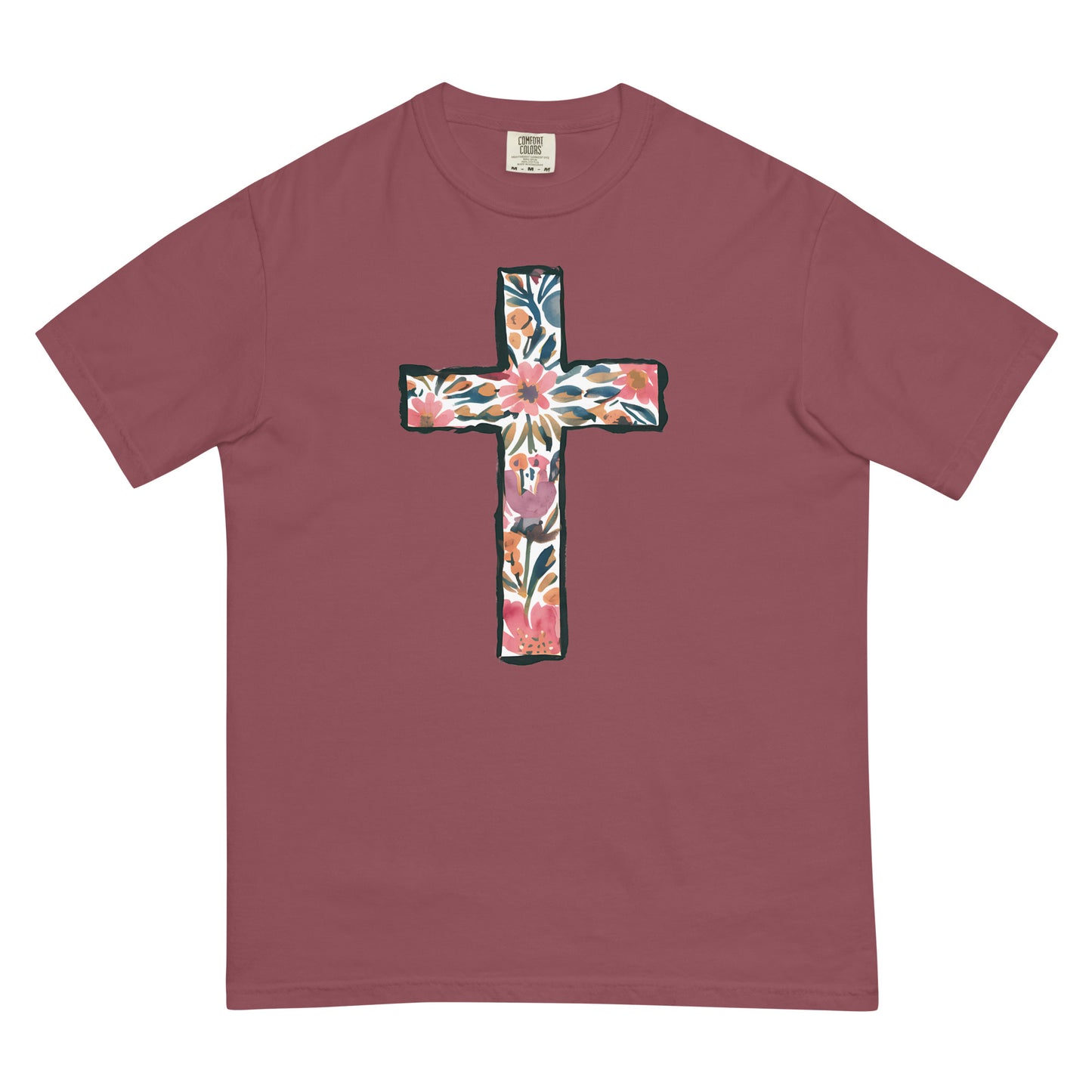 Floral Cross Tshirt For Christian Women Kadosh Living