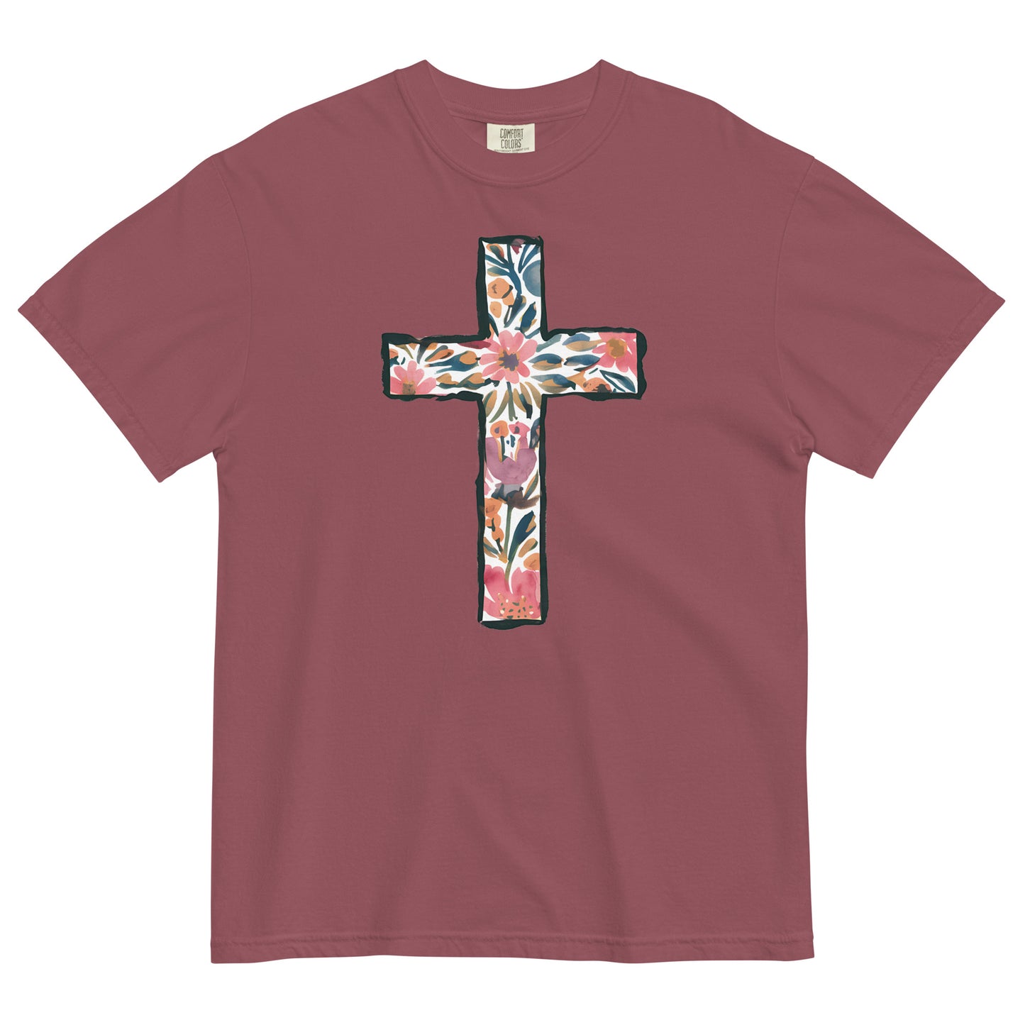 Floral Cross Tshirt For Christian Women Kadosh Living