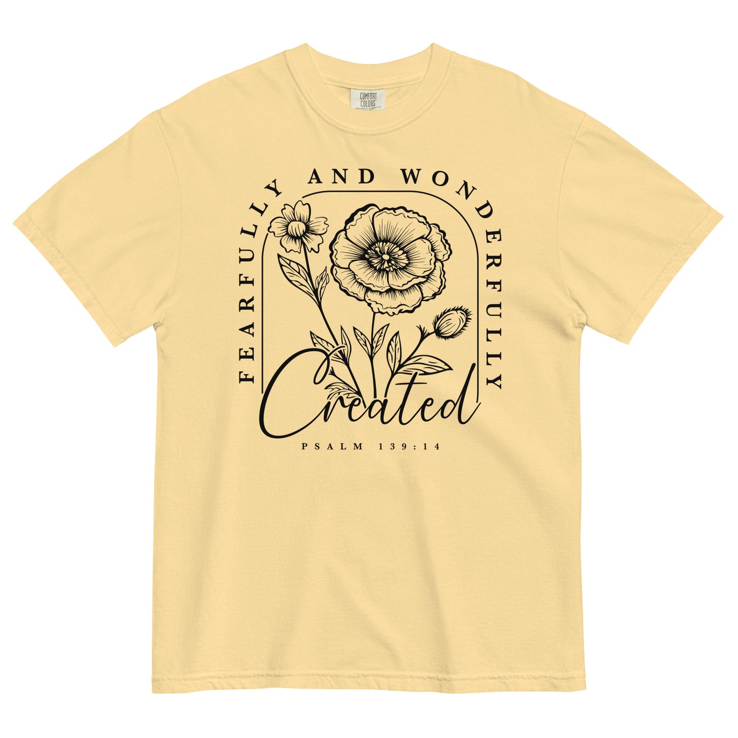 Fearfully and Wonderfully Created Psalm 139:14 Bible Verse Christian T-Shirt for Women Kadosh