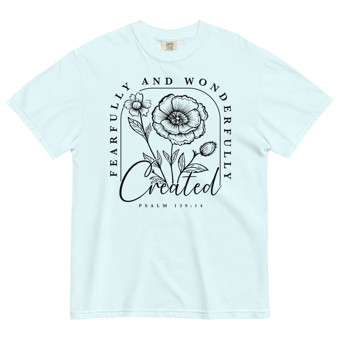 Fearfully and Wonderfully Created Psalm 139:14 Bible Verse Christian T-Shirt for Women Kadosh