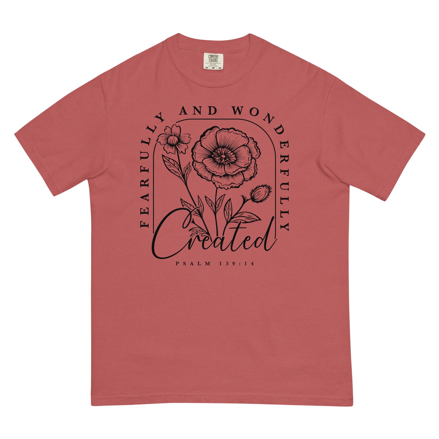 Fearfully and Wonderfully Created Psalm 139:14 Bible Verse Christian T-Shirt for Women Kadosh