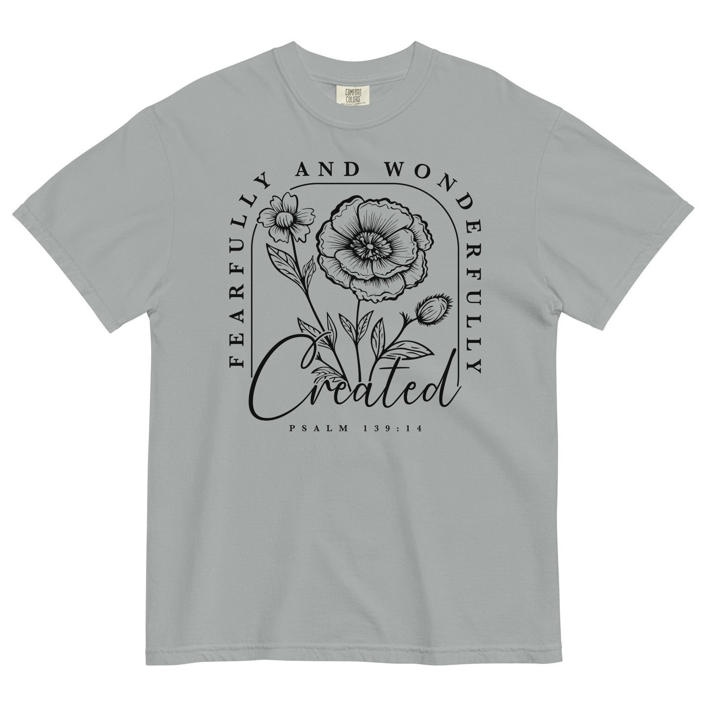Fearfully and Wonderfully Created Psalm 139:14 Bible Verse Christian T-Shirt for Women Kadosh