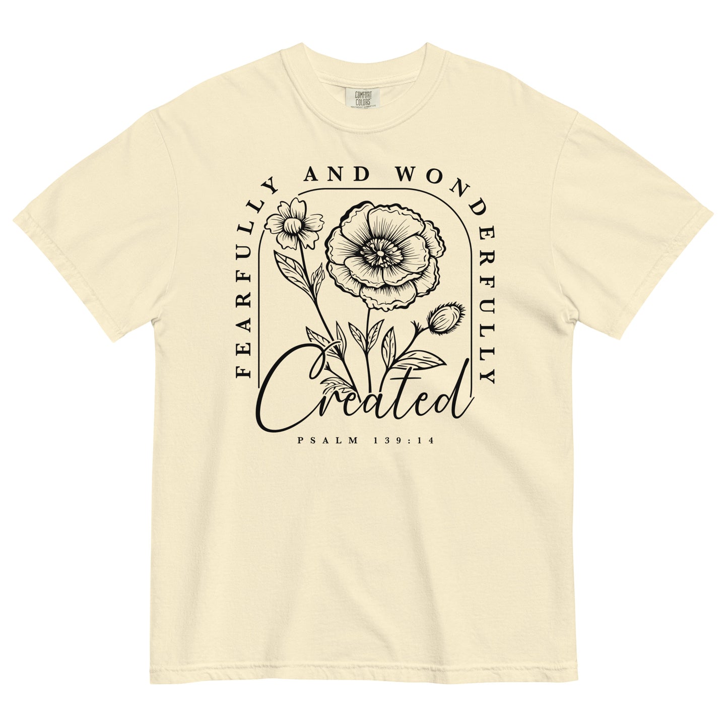 Fearfully and Wonderfully Created Psalm 139:14 Bible Verse Christian T-Shirt for Women Kadosh