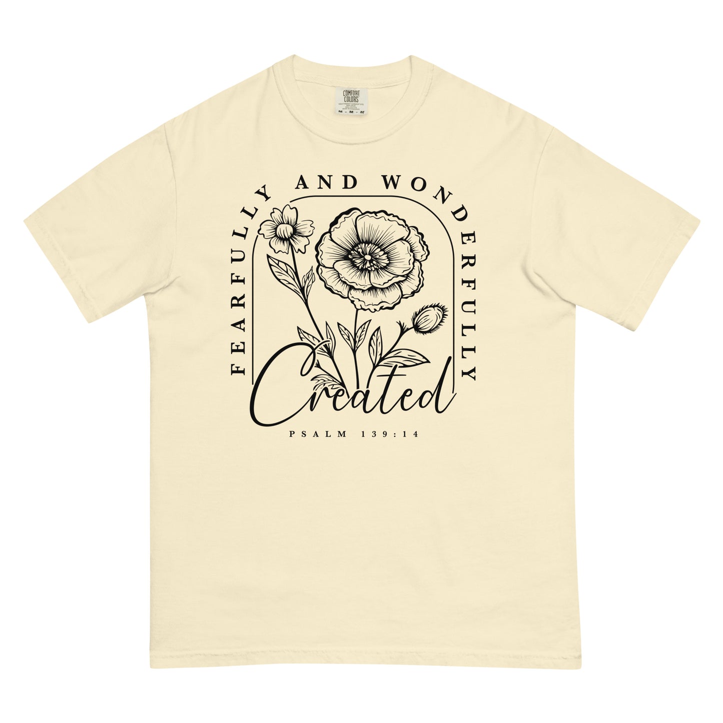 Fearfully and Wonderfully Created Psalm 139:14 Bible Verse Christian T-Shirt for Women Kadosh