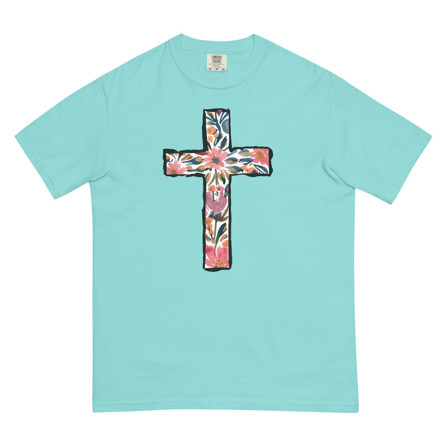 Floral Cross Tshirt For Christian Women Kadosh Living