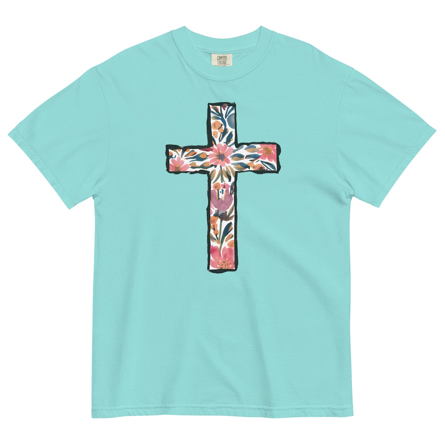 Floral Cross Tshirt For Christian Women Kadosh Living
