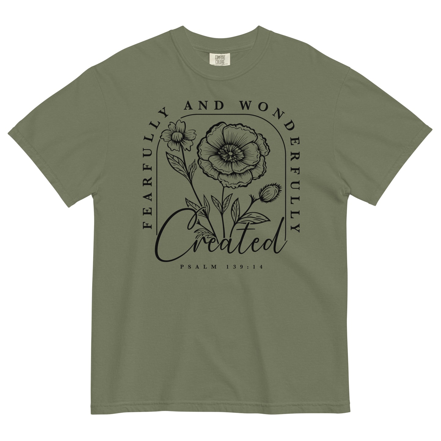 Fearfully and Wonderfully Created Psalm 139:14 Bible Verse Christian T-Shirt for Women Kadosh