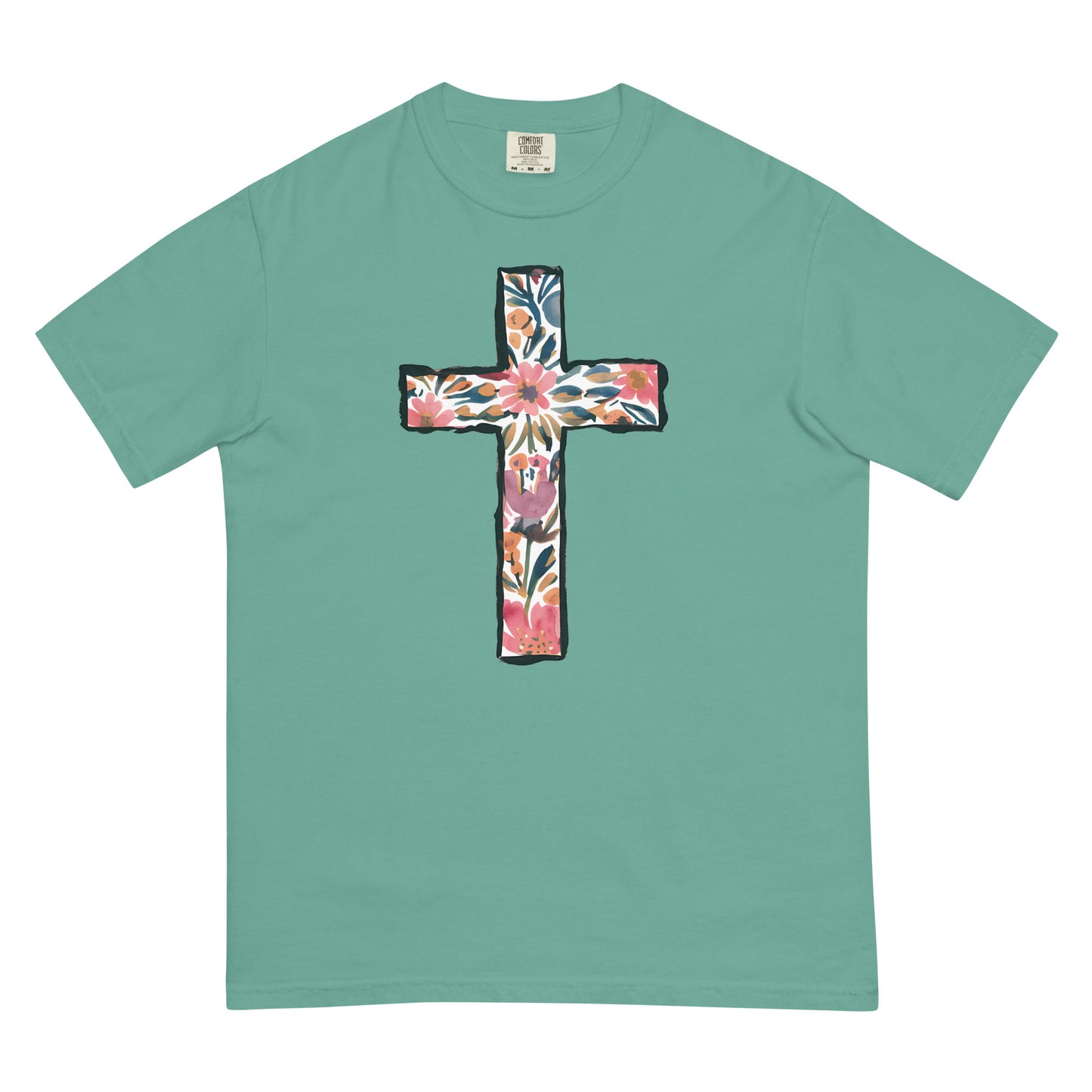 Floral Cross Tshirt For Christian Women Kadosh Living