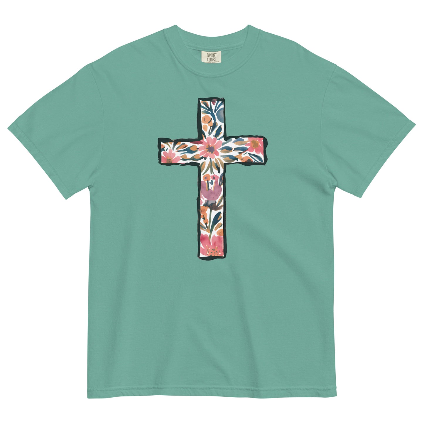 Floral Cross Tshirt For Christian Women Kadosh Living