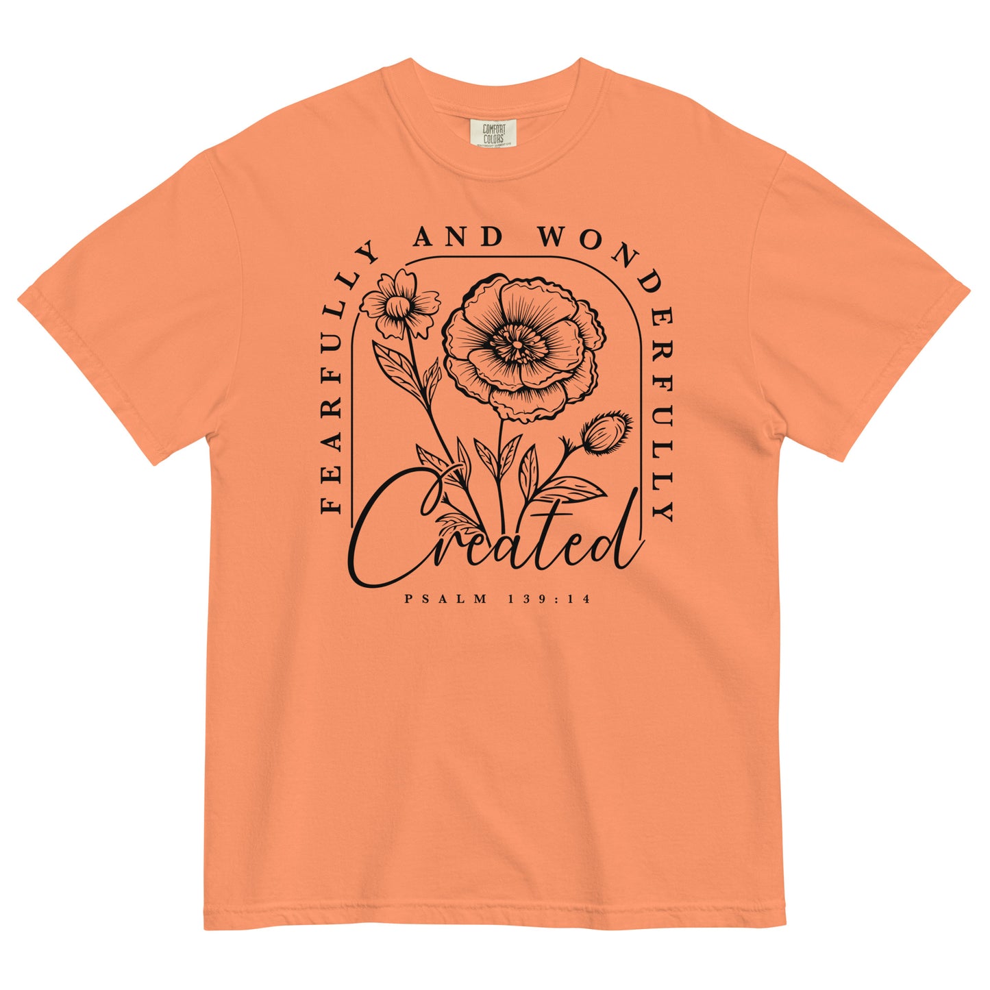 Fearfully and Wonderfully Created Psalm 139:14 Bible Verse Christian T-Shirt for Women Kadosh