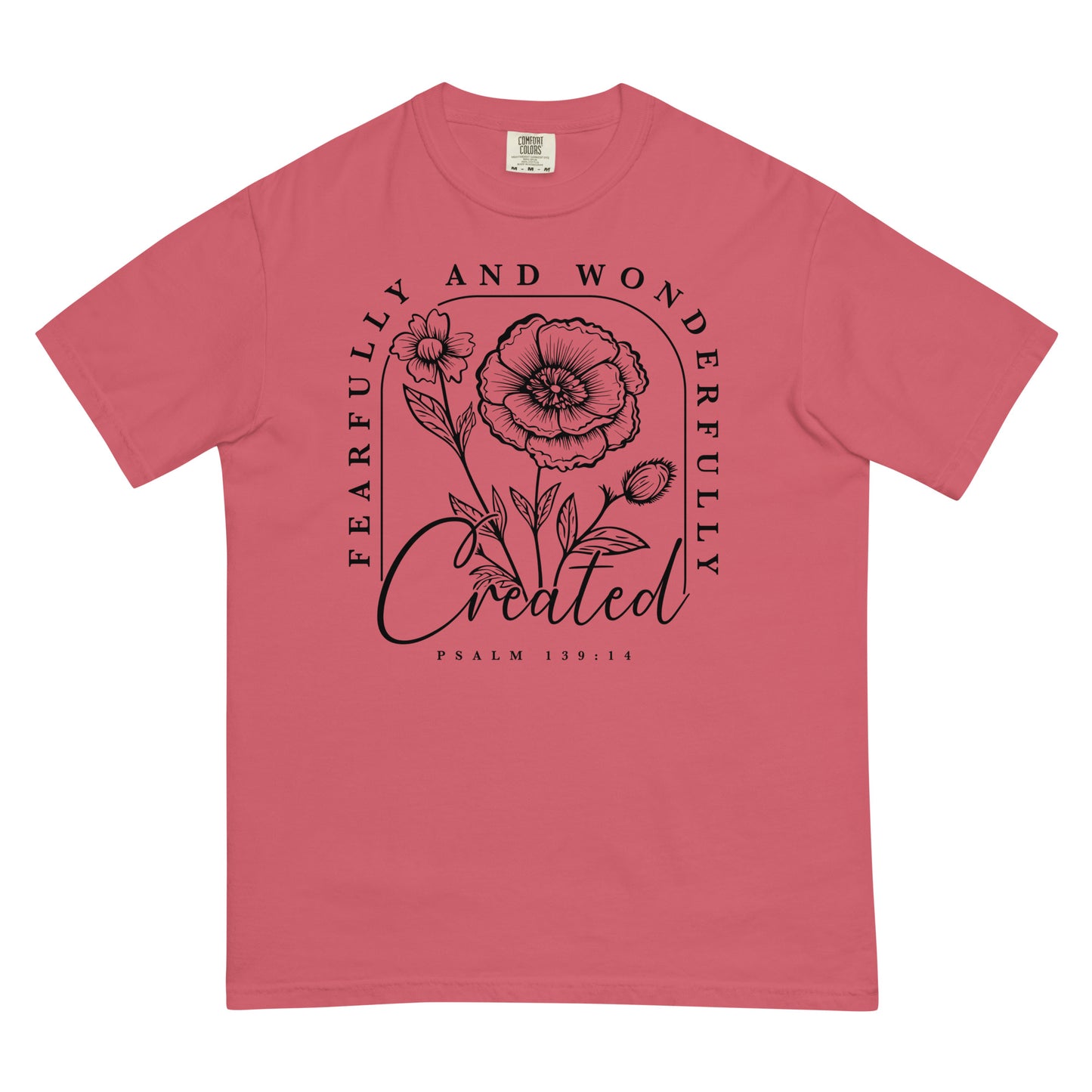 Fearfully and Wonderfully Created Psalm 139:14 Bible Verse Christian T-Shirt for Women Kadosh