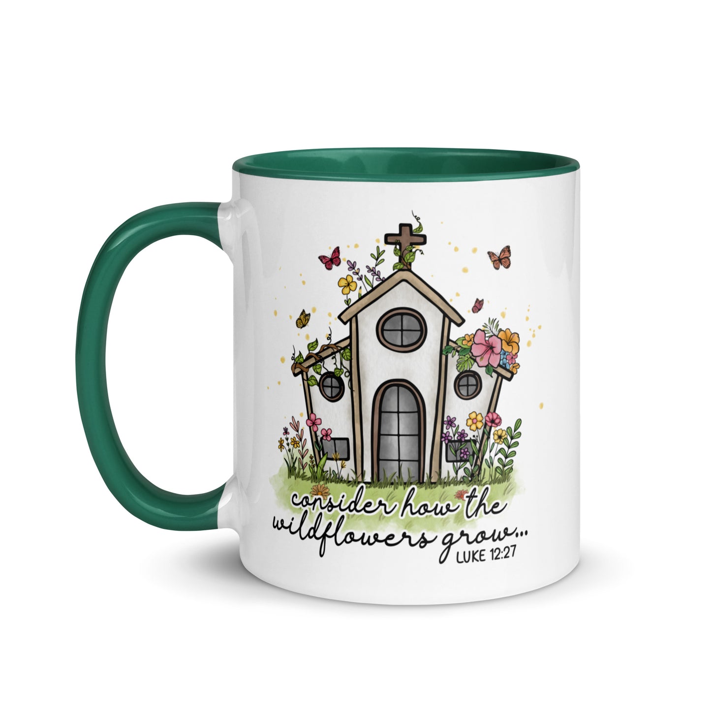 Bible Verse Luke 12:27 Consider How The Wildflowers Grow Scripture Bible Quote Coffee Mug Kadosh Life