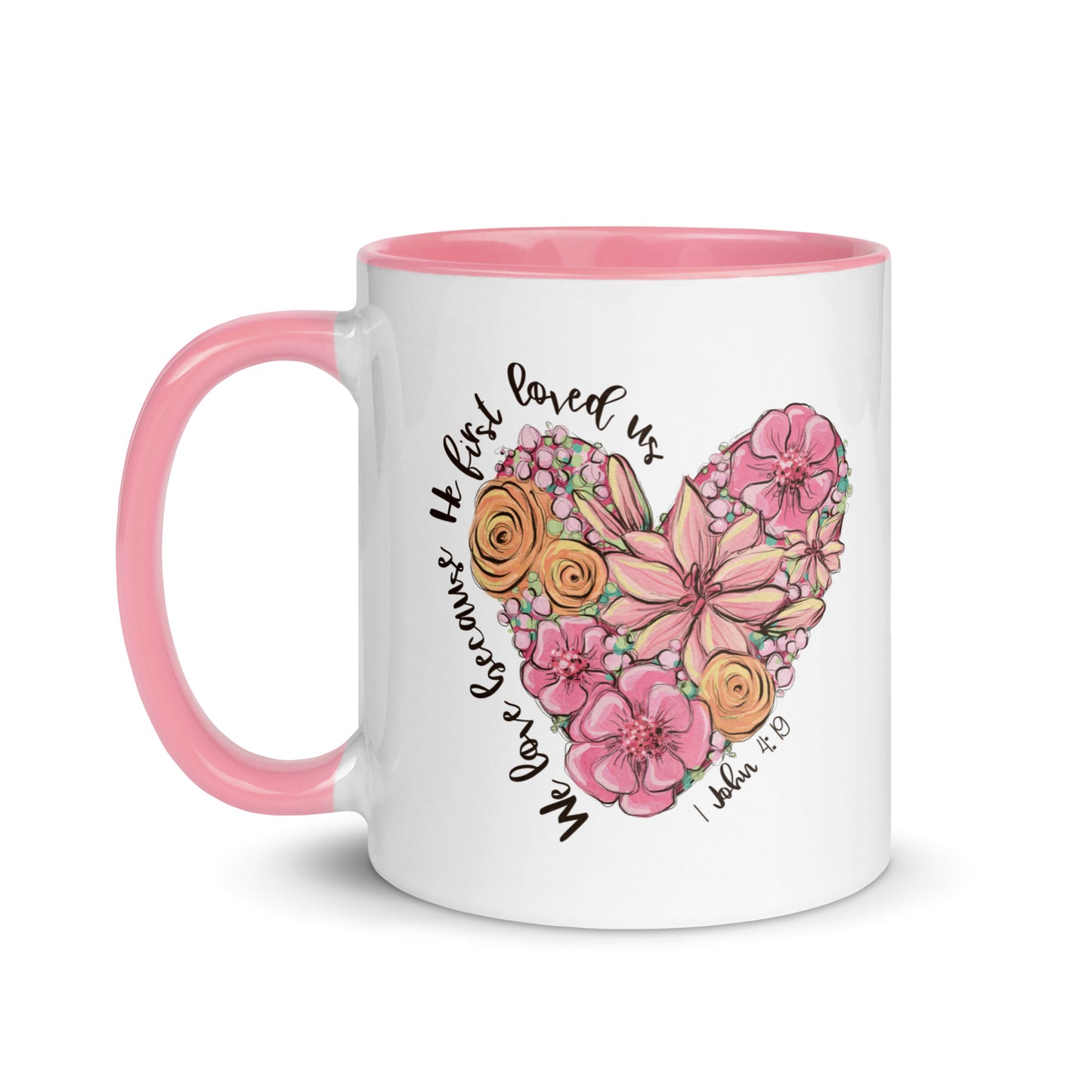 Faith Bible Verse Scripture Coffee Mug 1 John 4:19 Heart He First Loved Us Christian Gifts Kadosh Life