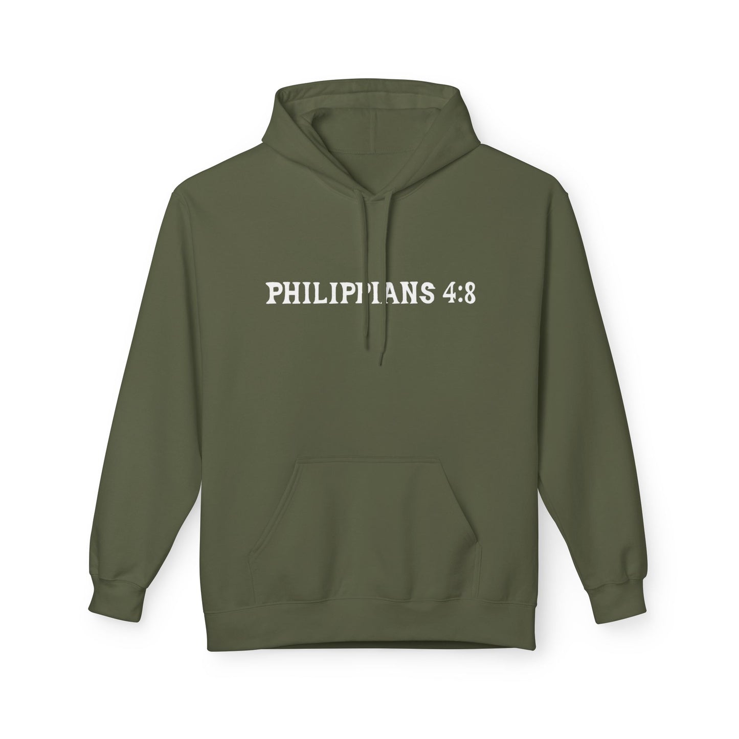 Phillipians 4:8 Bible Verse Christian Hoodie Unisex Midweight Softstyle Fleece Hoodie