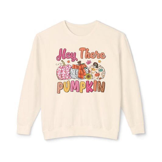 Hey There Pumpkin Fall Autumn Lightweight Crewneck Sweatshirt Comfort Colors