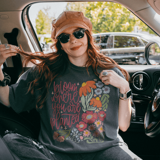 Bloom Where You Are Planted Women's Christian T-Shirt Kadosh Life