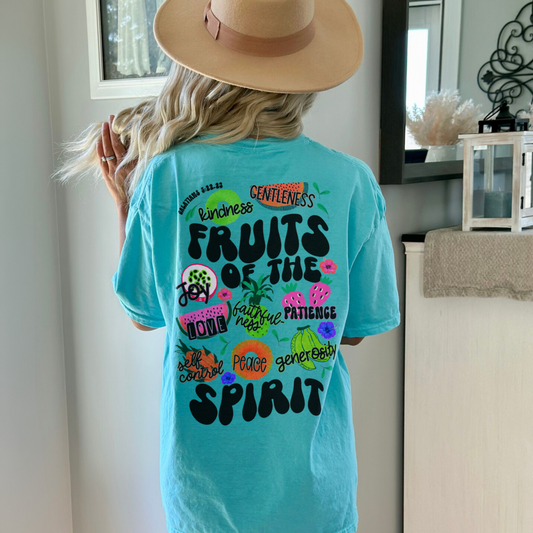 Fruits of the Spirit Christian T-Shirt Comfort Colors front and back Kadosh Living