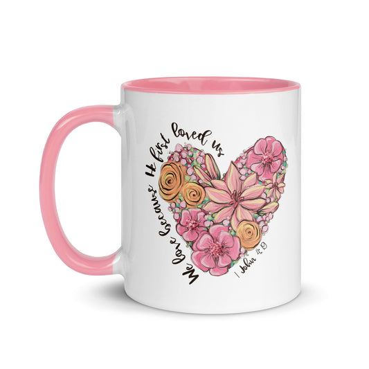 Faith Bible Verse Scripture Coffee Mug 1 John 4:19 Heart He First Loved Us Christian Gifts Kadosh Life